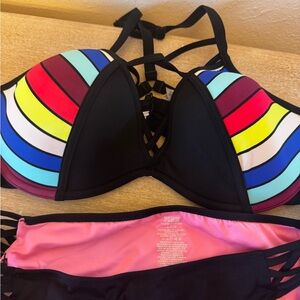 Women’s Colorful Striped Bikini Top